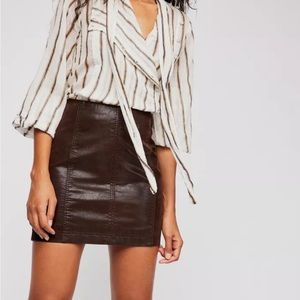 Free people vegan leather mini skirt